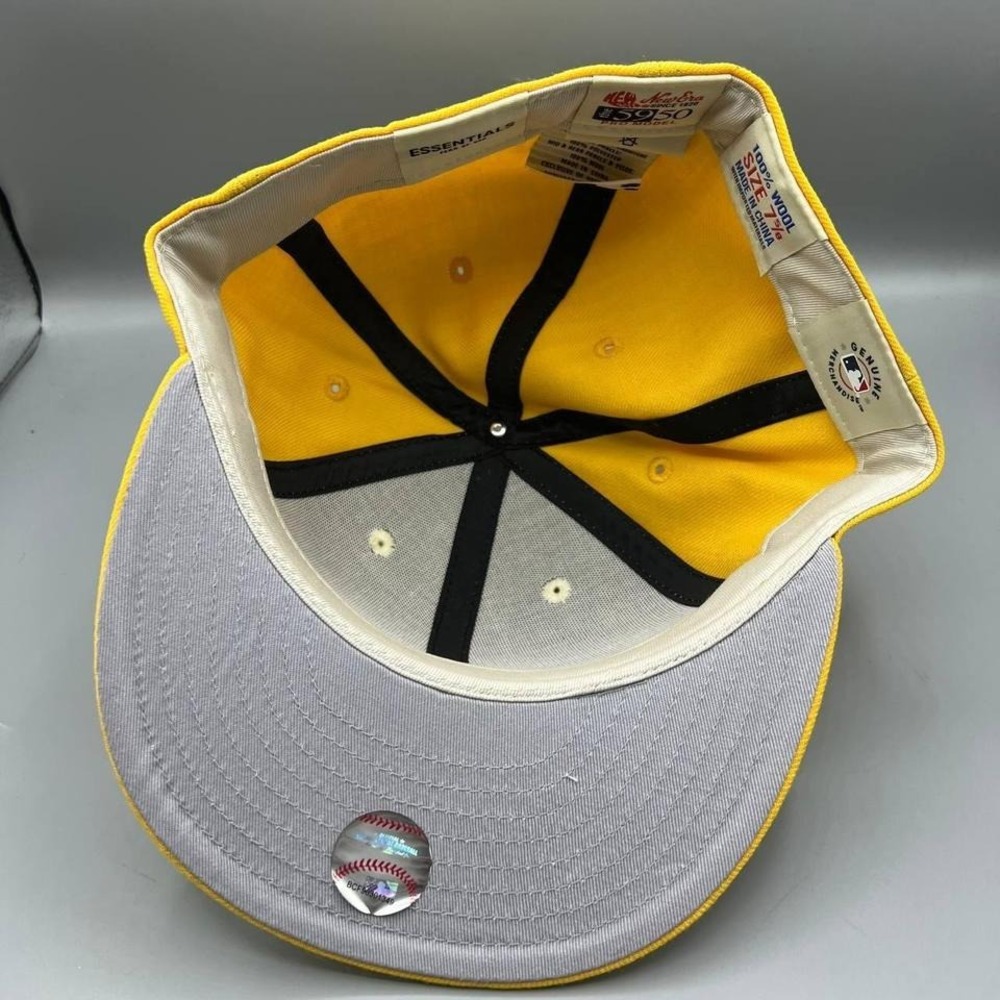 Fear Of God 7 5/8 Yellow White 59Fifty New Era Hat Fitted Cap FOG - Picture 6 of 7